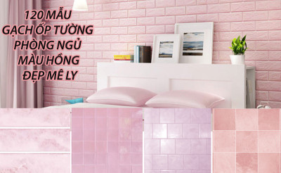 120+ Mẫu gạch ốp tường phòng ngủ màu hồng đẹp mê ly