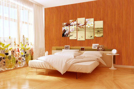 Trang trí phòng ngủ bằng gỗ sang trọng: