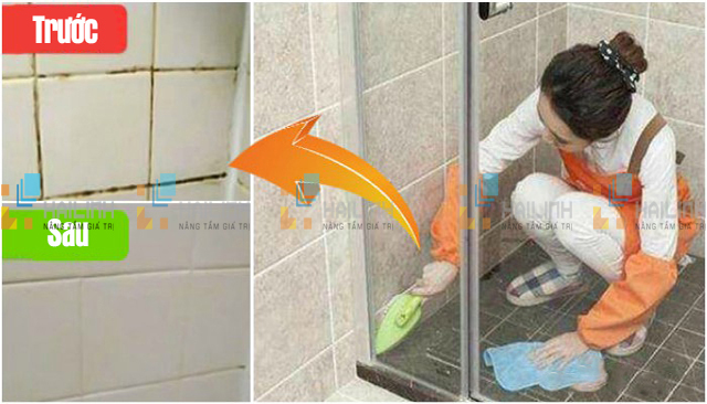 cách làm sạch gạch ốp tường nhà tắm
