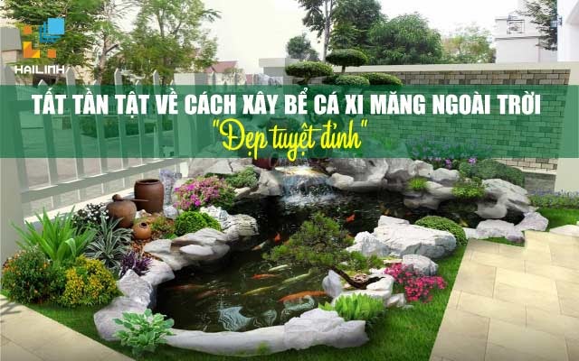 1 cach xay be ca xi mang ngoai troi