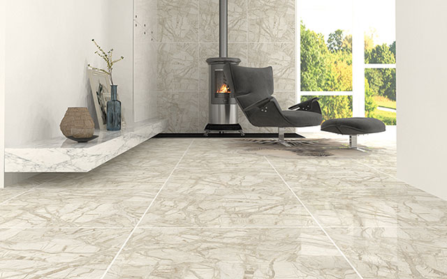 Phối gạch lát nền với gạch dán tường bằng giấy họa tiết giả đá 4 cach phoi mau gach lat nen va gach dan tuong gd