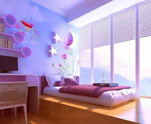 Trang trí theo gam màu nhẹ nhàng 7 trang tri phong ngu khong giuong nn