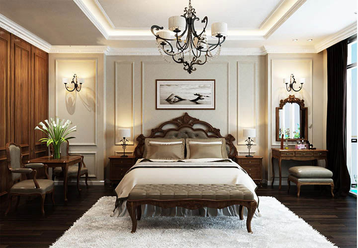 Trang trí phòng ngủ tân cổ điển