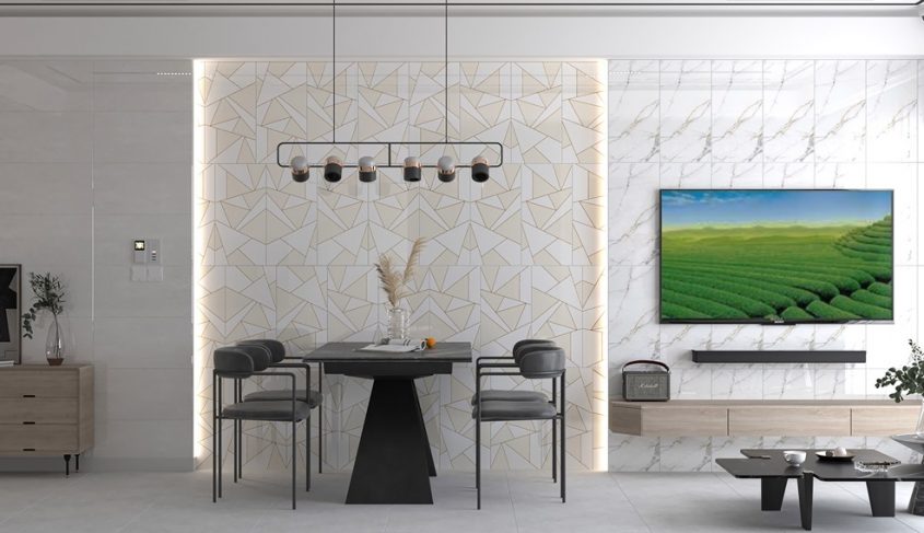 gạch trang trí phòng khách ấn tượng của Đồng Tâm 3060DELUXE009