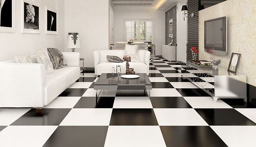 gạch lát nền caro trắng đen 2