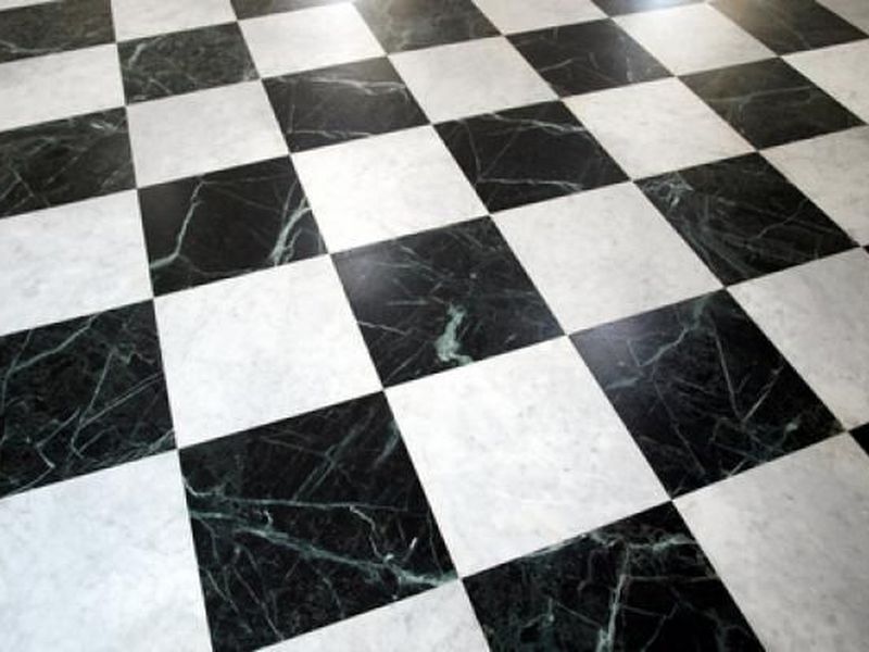 gạch lát nền caro trắng đen 4
