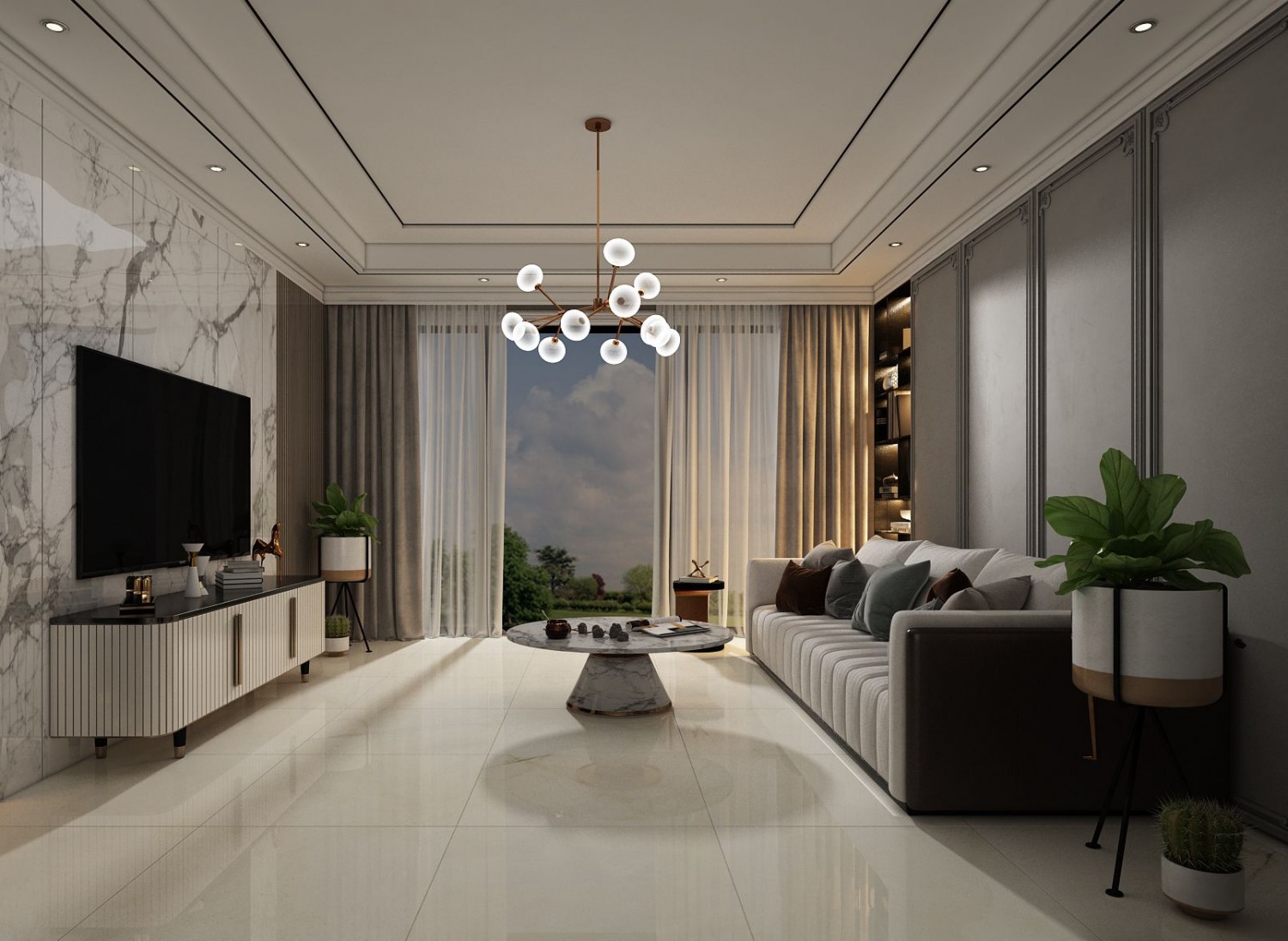 gach lat nen van da vang phong khach 01