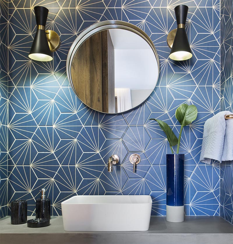 gach Mosaic mau xanh duong