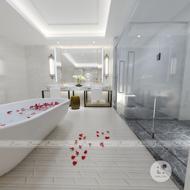 Phòng mẫu gạch ốp Đồng Tâm nhà vệ sinh 3045HAIVAN002 gach op dong tam nha ve sinh 3045haivan002 3