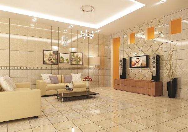 gach op tuong phong khach phai dong bo