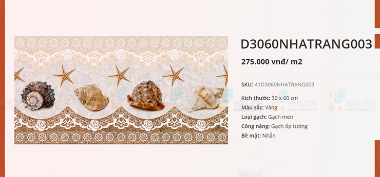 Báo giá niêm yết gạch ốp tường nhà vệ sinh Đồng Tâm D30x60NHATRANG003