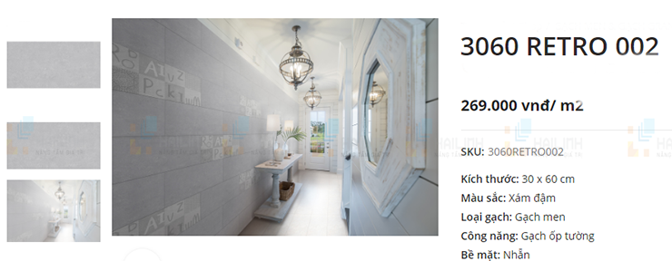Báo giá niêm yết gạch ốp tường nhà vệ sinh Đồng Tâm 30x60 RETRO 002