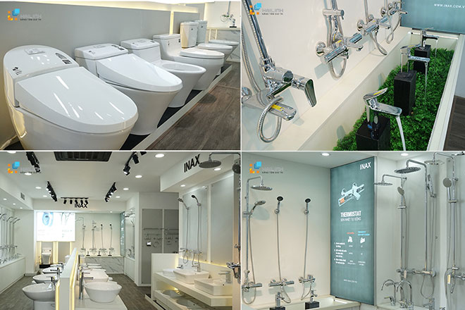 Không gian showroom Hải Linh Hà Đông khong gian thiet bi ve sinh