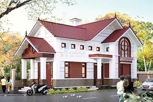 nha cap 4 mai thai gach lung nhu biet thu mini