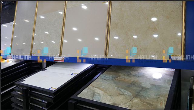 Không gian trưng bày gạch ốp lát tại showroom Hải Linh Hà Đông tich cuc chuan bi cong doan cuoi cung khai truong showroom hai linh ha dong 2