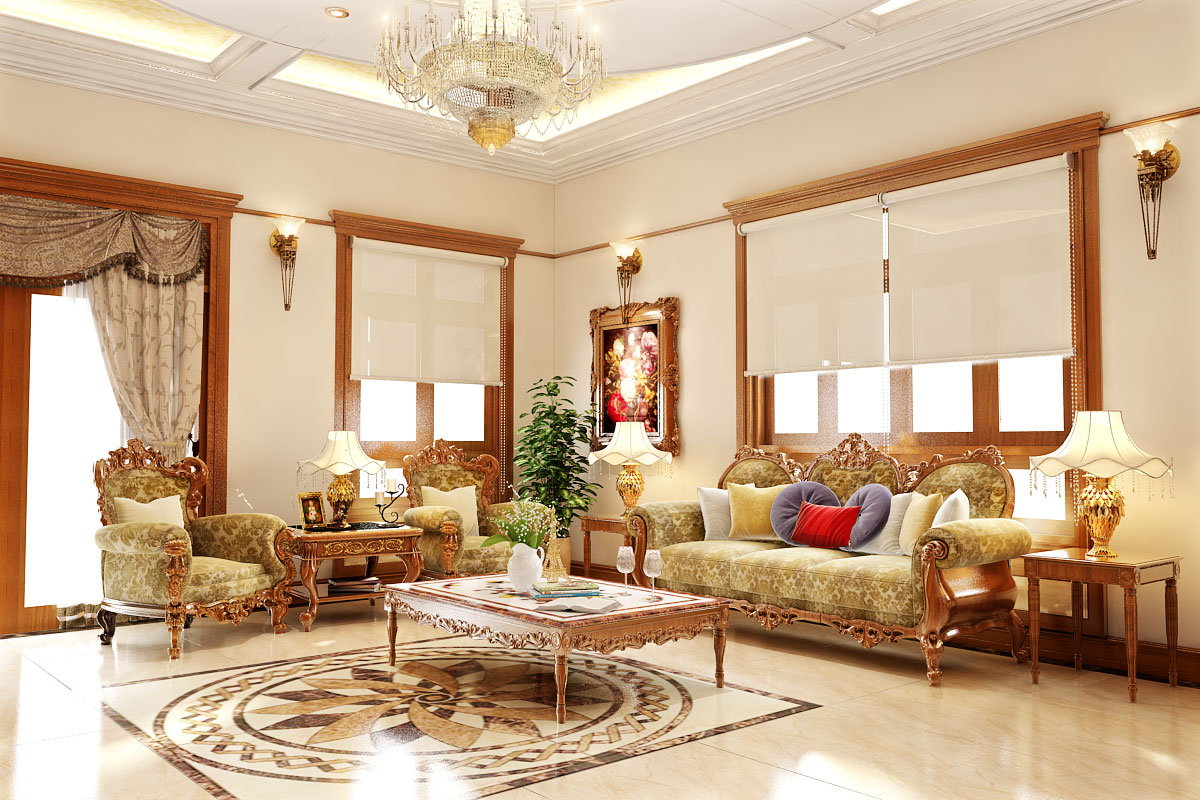 trang-tri-phong-khach-theo-phong-cach-co-dien-5 trang tri phong khach theo phong cach co dien 5