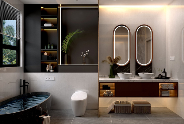 Gach Dong Tam 4080TRAVERTINE001-H+ op tuong phong tam